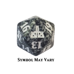 Magic D20 Spindown Dice - Black Generic Symbol